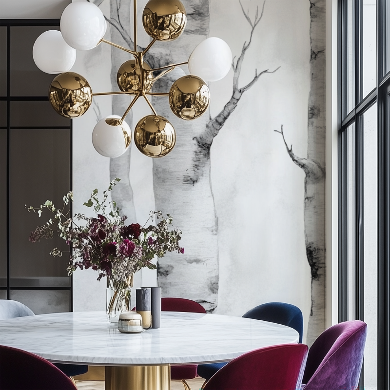 Forest Mural Wallpaper | Birch Tree Black and White Design