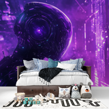 Galaxy Mural Wallpaper | Purple Space Gaming Design