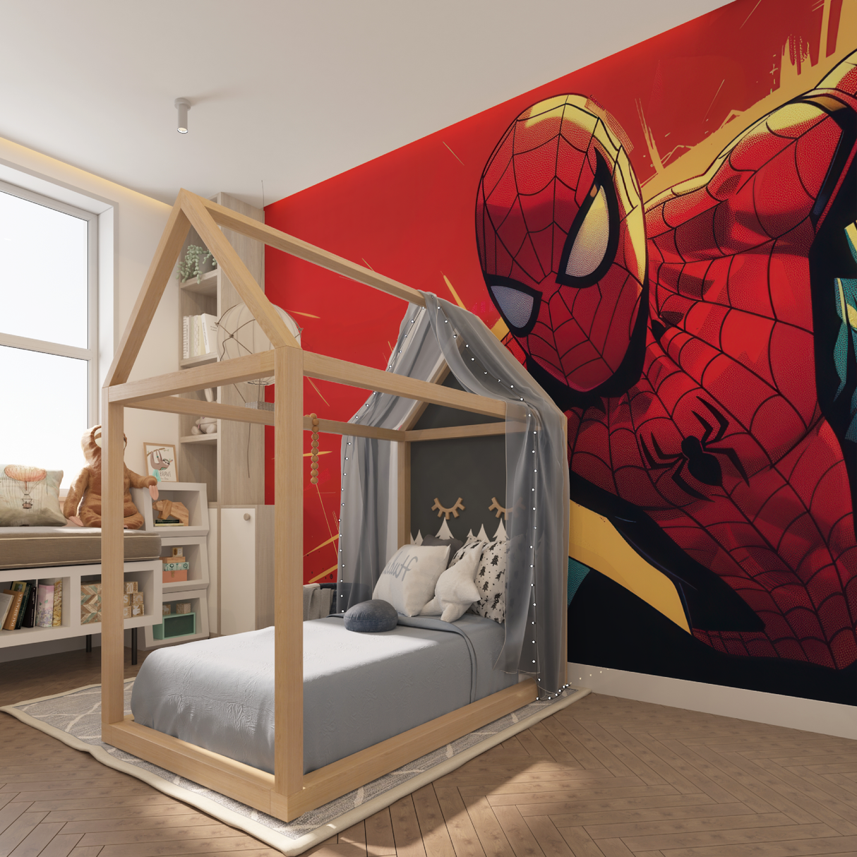 Superhero Mural Wallpaper | Spider-Man Comic Art Design