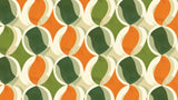 Geometric Mural Wallpaper | Retro Orange and Green Pattern