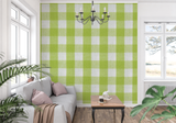 Pattern Mural Wallpaper | Green and White Gingham Check