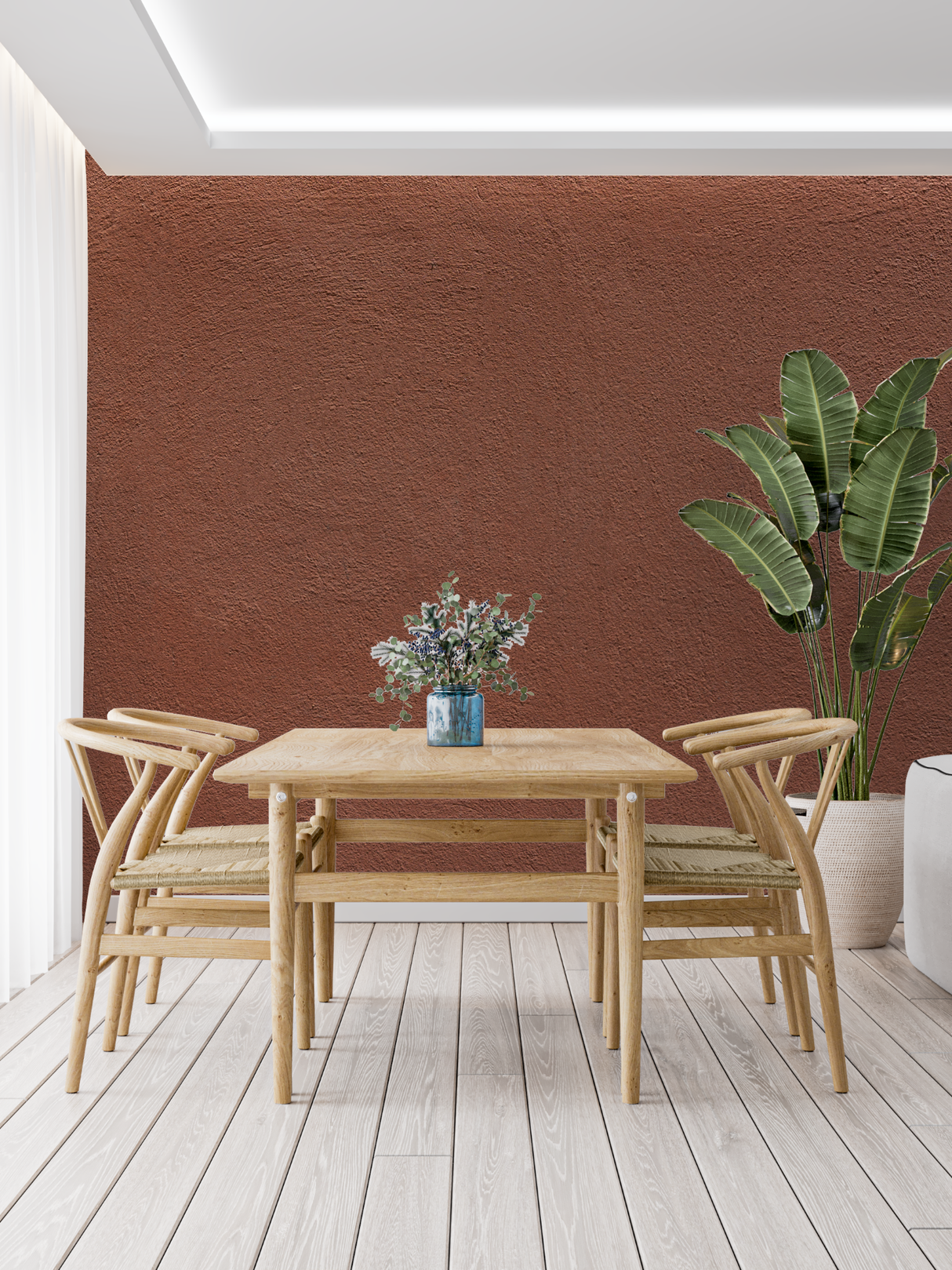Terracotta Mural Wallpaper | Modern Textured Design