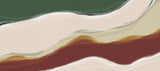 Abstract Mural Wallpaper | Green and Terracotta Wave Design