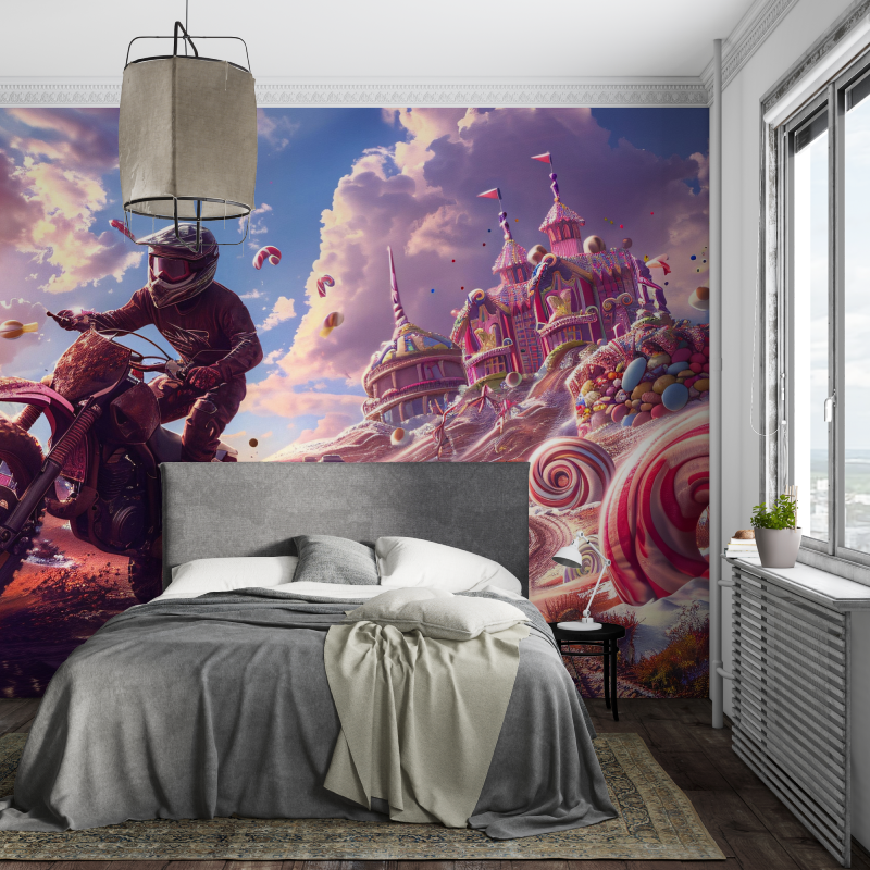 Sport Mural Wallpaper | Fantasy Motocross Adventure Castle