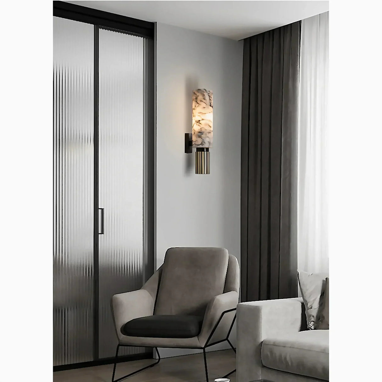 Marble Wall Sconce  Natural Stone Cylindrical Shade - Product detail 11