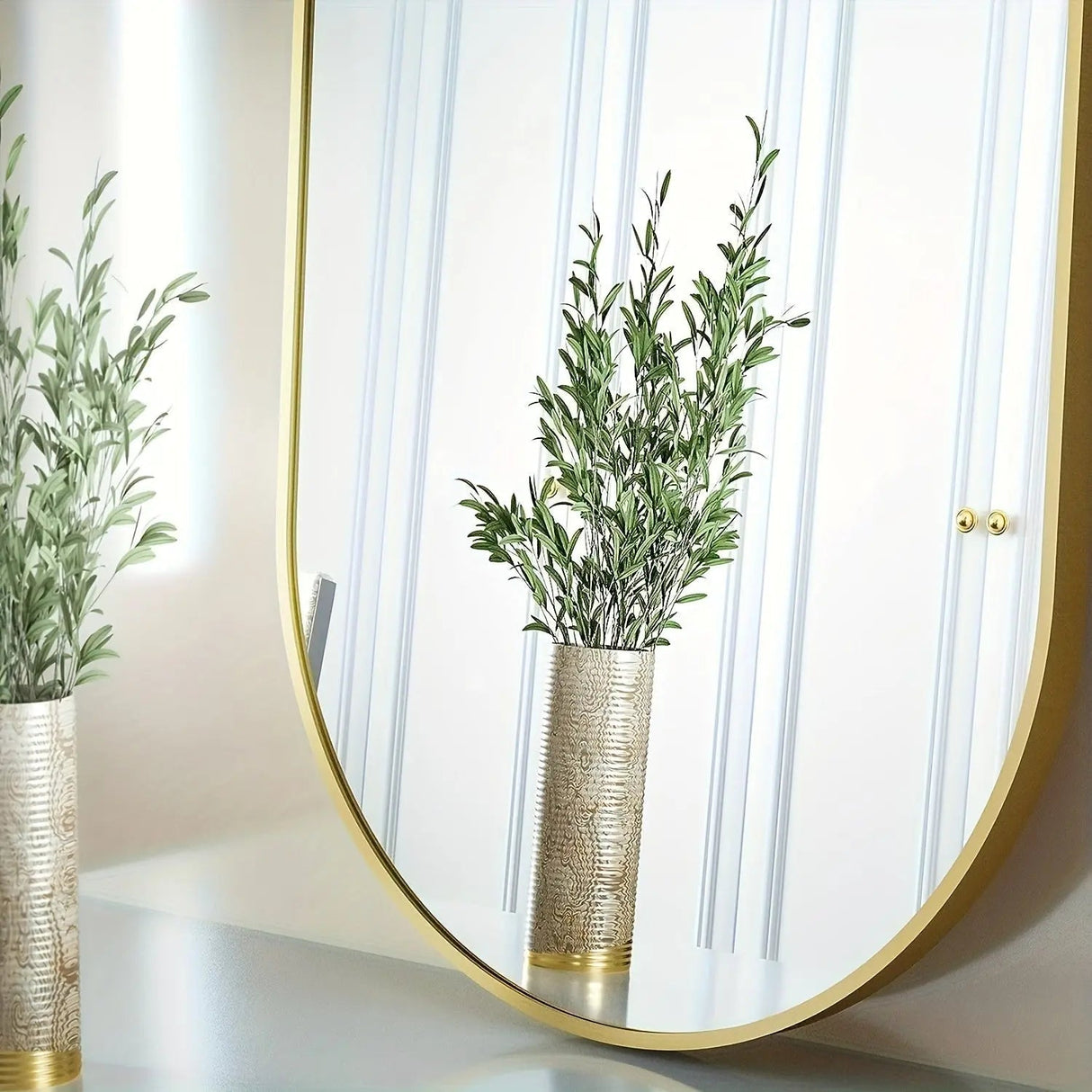 Modern Oval Wall Mirror  Black Frame Design - Product detail 6