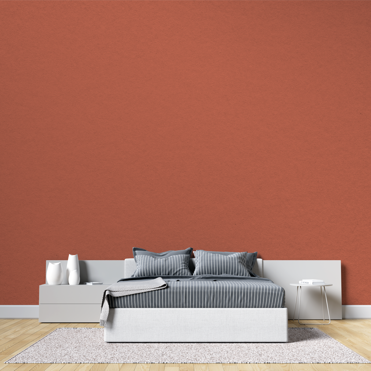 Terracotta Mural Wallpaper | Modern Solid Color Design