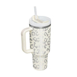 Insulated Travel Mug  Leopard Print Design with Handle  Straw - Product detail 29