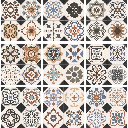 Geometric Mural Wallpaper | Vintage Mediterranean Tiles Pattern