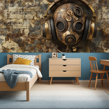 Music Mural Wallpaper | Industrial Steampunk Design