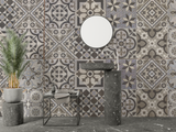 Moroccan Tile Mural Wallpaper | Vintage Grey Geometric Pattern