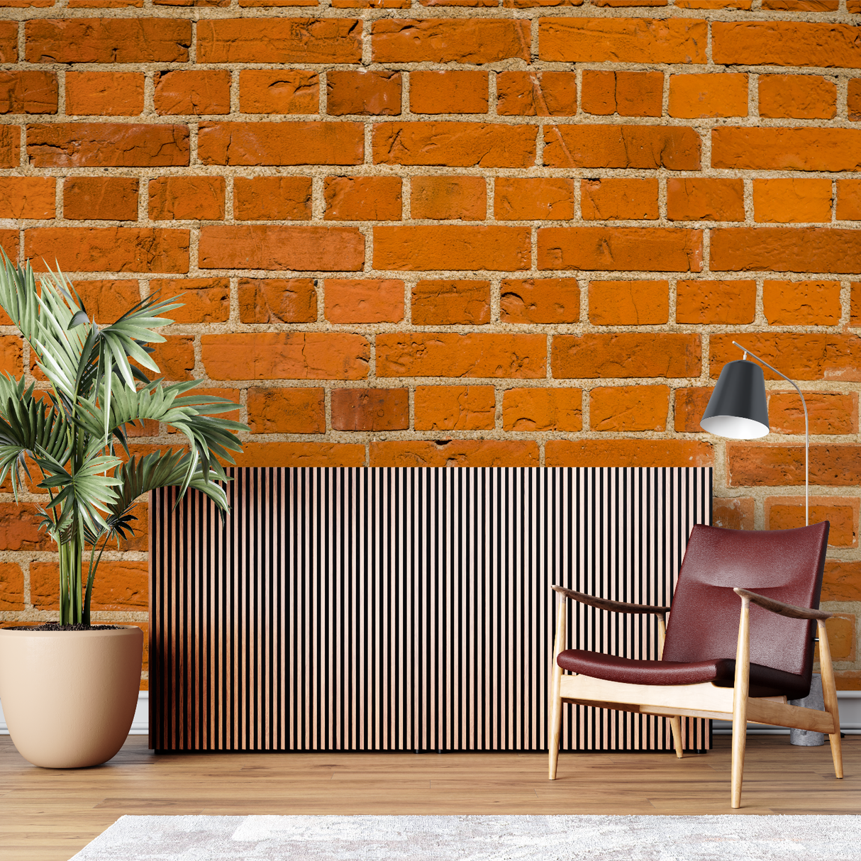 Brick Mural Wallpaper | Industrial Orange Terracotta Design
