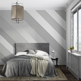 Geometric Mural Wallpaper | Modern Diagonal Stripes in Grey