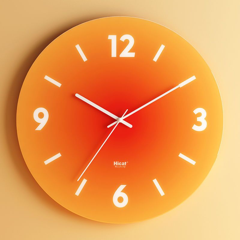 Modern Glass Wall Clock  Sunset Gradient Design - Product detail 5