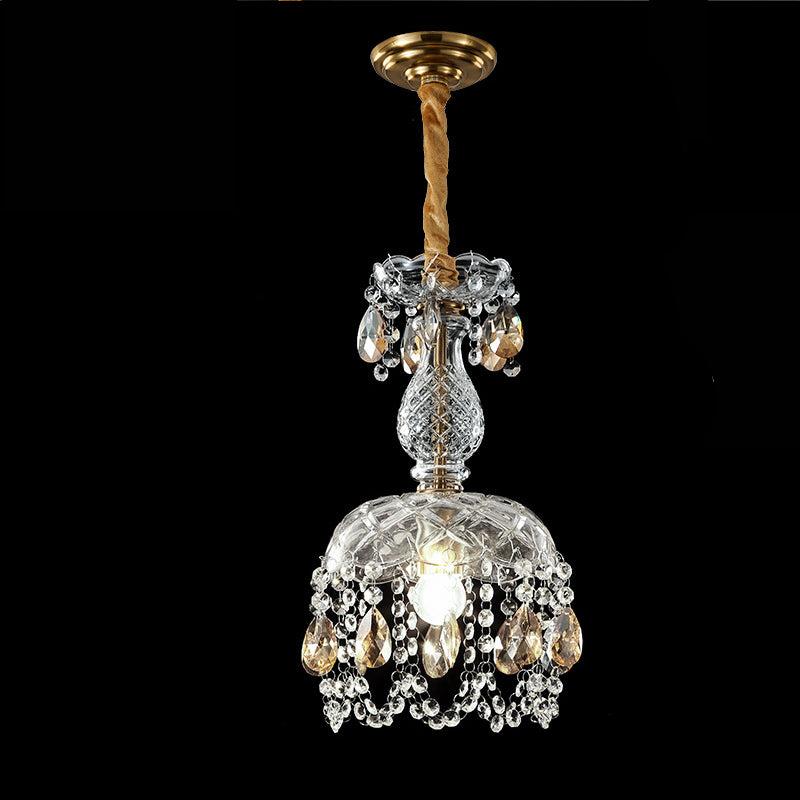 Crystal Pendant Chandelier  Amber Drop Glass Design - Product detail 10