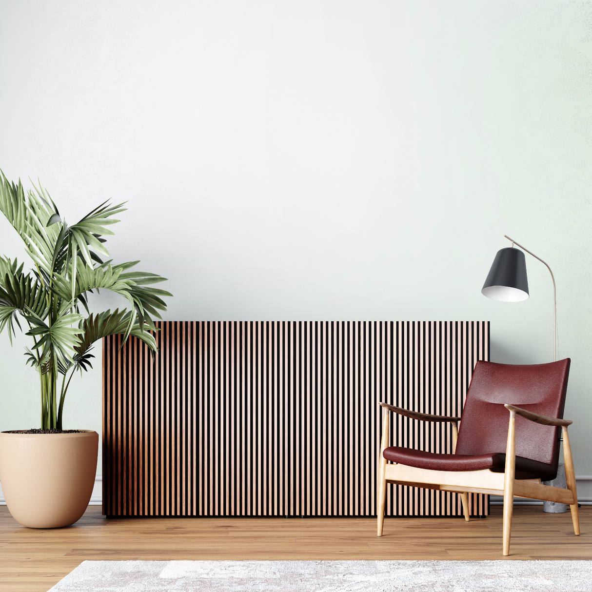 Modern Mural Wallpaper | Soft Mint Green Design