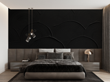 Art Deco Mural Wallpaper | Black Circular Pattern Design