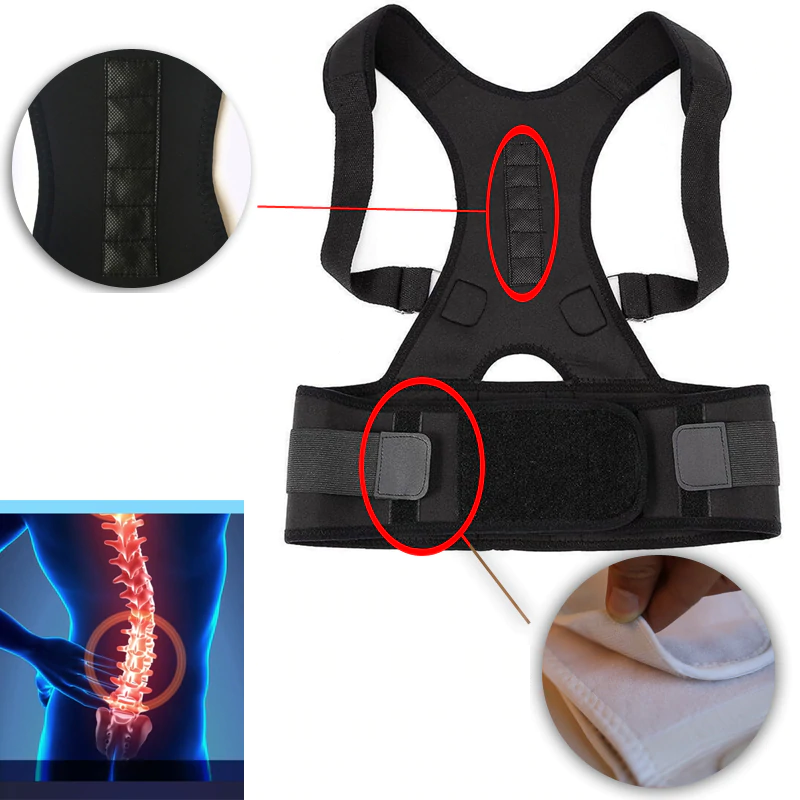 Posture Support Back Brace  Magnetic Therapy Corrector - Detailed view