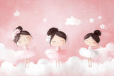Ballerina wallpaper design file showing detailed dancing figures and pink cloud pattern