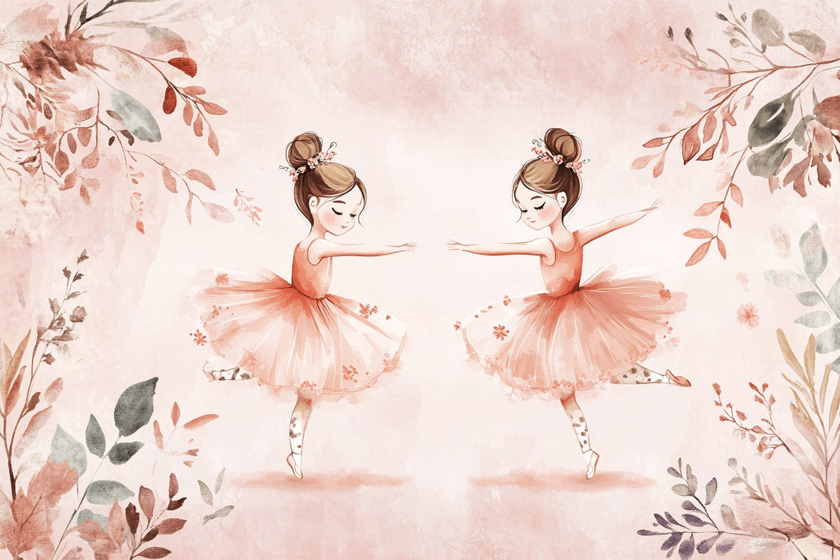 Ballet dancer wallpaper design file showing detailed watercolor pattern of dancing ballerinas