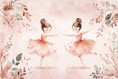 Ballet dancer wallpaper design file showing detailed watercolor pattern of dancing ballerinas