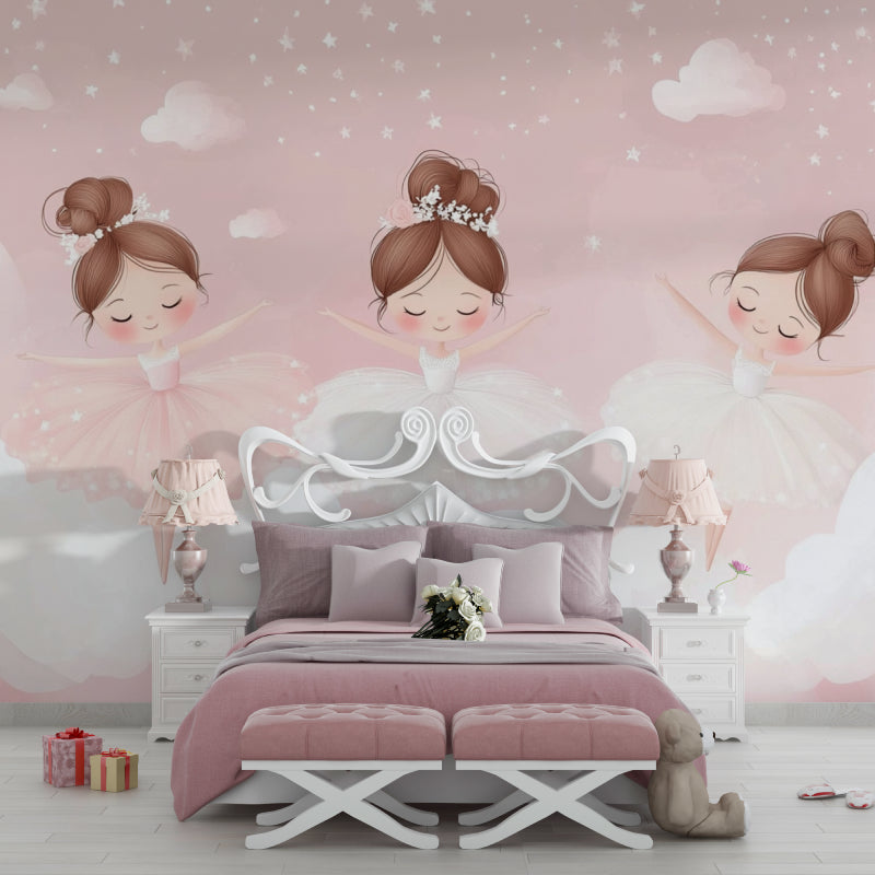 Dance-themed wall mural displayed in a modern dance studio with natural lighting
