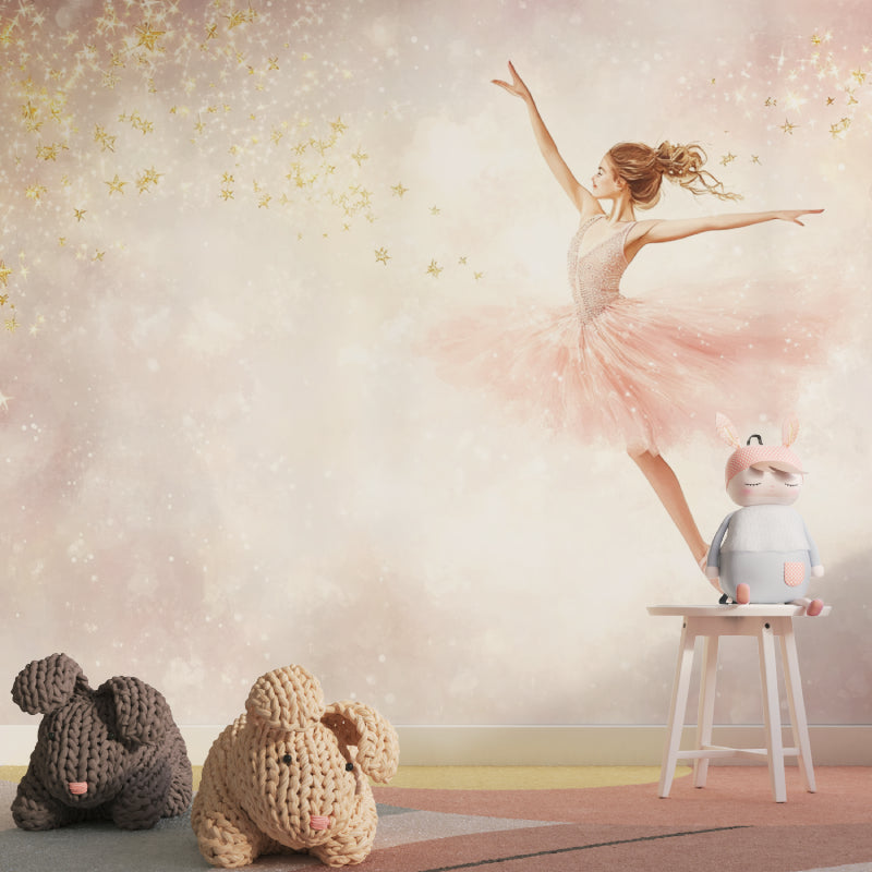 Ballerina wallpaper bringing elegance to teen bedroom space