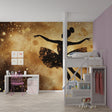 Ballet wallpaper mural showcased in a modern dance studio with floor-to-ceiling mirrors