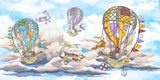 Hot Air Balloon Mural Wallpaper | Adventure Sky with Vintage Aircraft