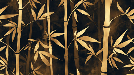 Bamboo forest wallpaper design file showing detailed black and gold pattern