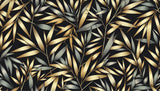 Black and gold bamboo pattern design file showing intricate metallic leaf details