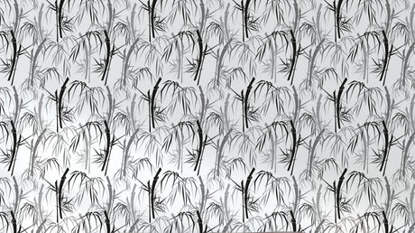 Design file of black and white bamboo pattern showing intricate botanical details