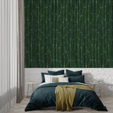 Bamboo mural pattern enhancing a peaceful meditation room