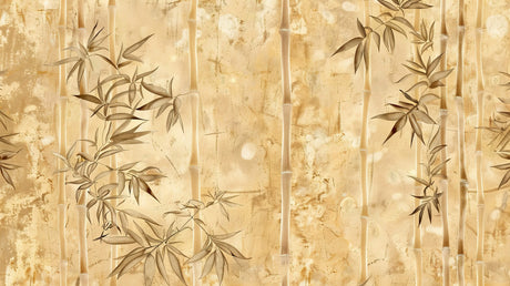 Bamboo wallpaper design file showing detailed stems and leaves pattern on beige background