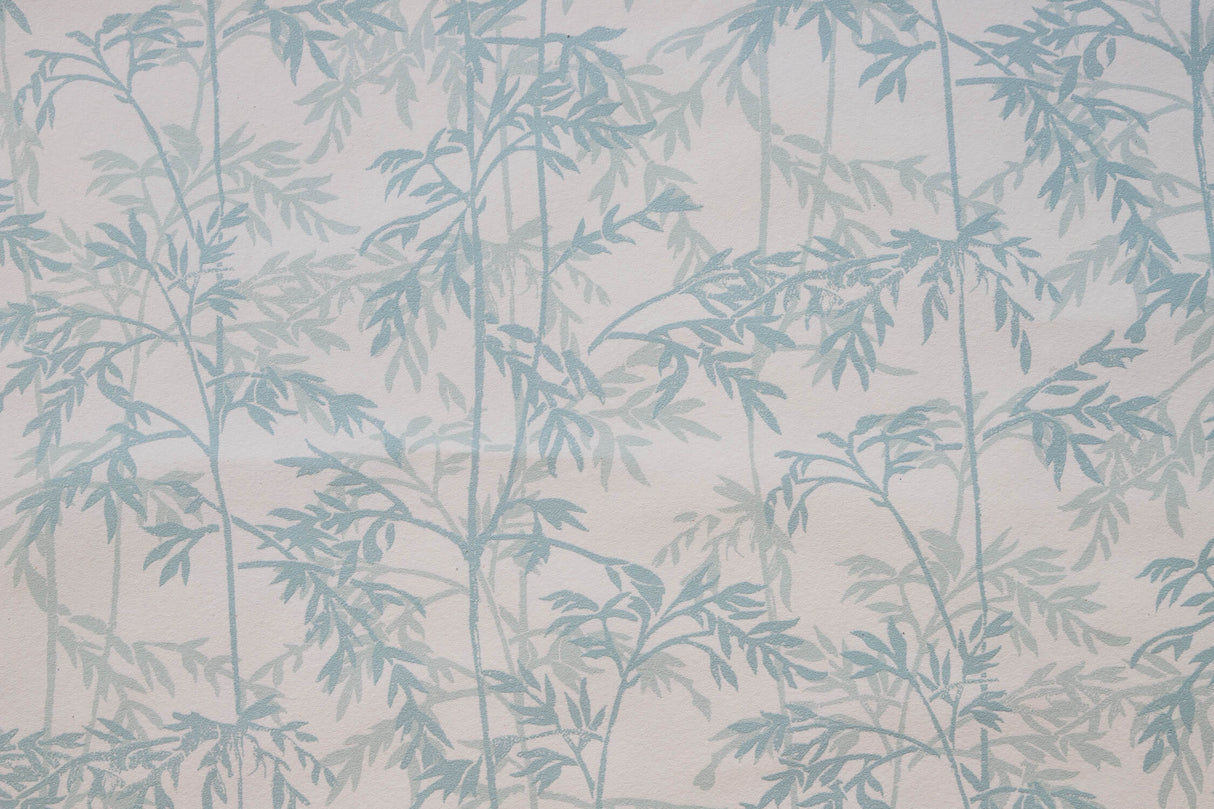Design file of grey and blue bamboo leaves pattern showing intricate botanical details