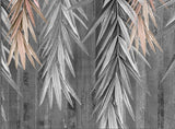 Design file of gray and rose gold bamboo leaf pattern showing intricate metallic details