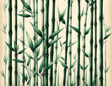 Bamboo forest wallpaper design file showing detailed green stalks on beige background