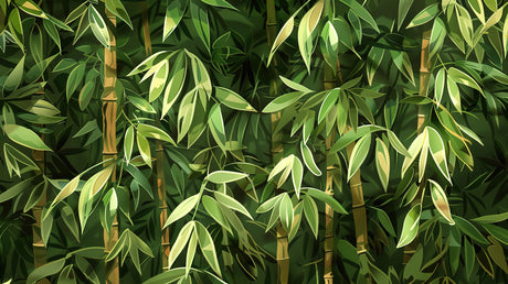 Bamboo forest wallpaper design file showing detailed leaf patterns and golden stems