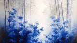 Bamboo forest wallpaper design file showing detailed misty blue bamboo pattern