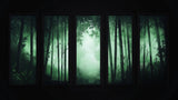 Bamboo wallpaper design file showing emerald green misty forest pattern