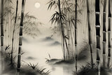 Bamboo forest wallpaper design file showing detailed misty monochrome pattern