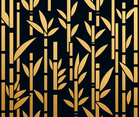 Gold bamboo wallpaper design file showing detailed art deco pattern and metallic elements