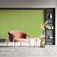 Modern Bamboo Pattern Wallpaper creating a serene atmosphere in a minimalist living room