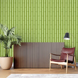 Modern Green Bamboo Pattern making a striking statement in an elegant dining room