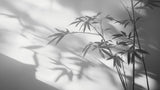 Black and white bamboo shadow art design file showing detailed leaf patterns and light play effects