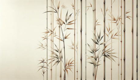 Japanese bamboo wallpaper design file showing delicate beige bamboo stems and leaves pattern