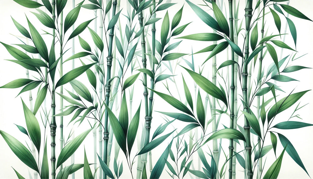 Oriental bamboo forest wallpaper design file showing detailed green stems and leaves pattern