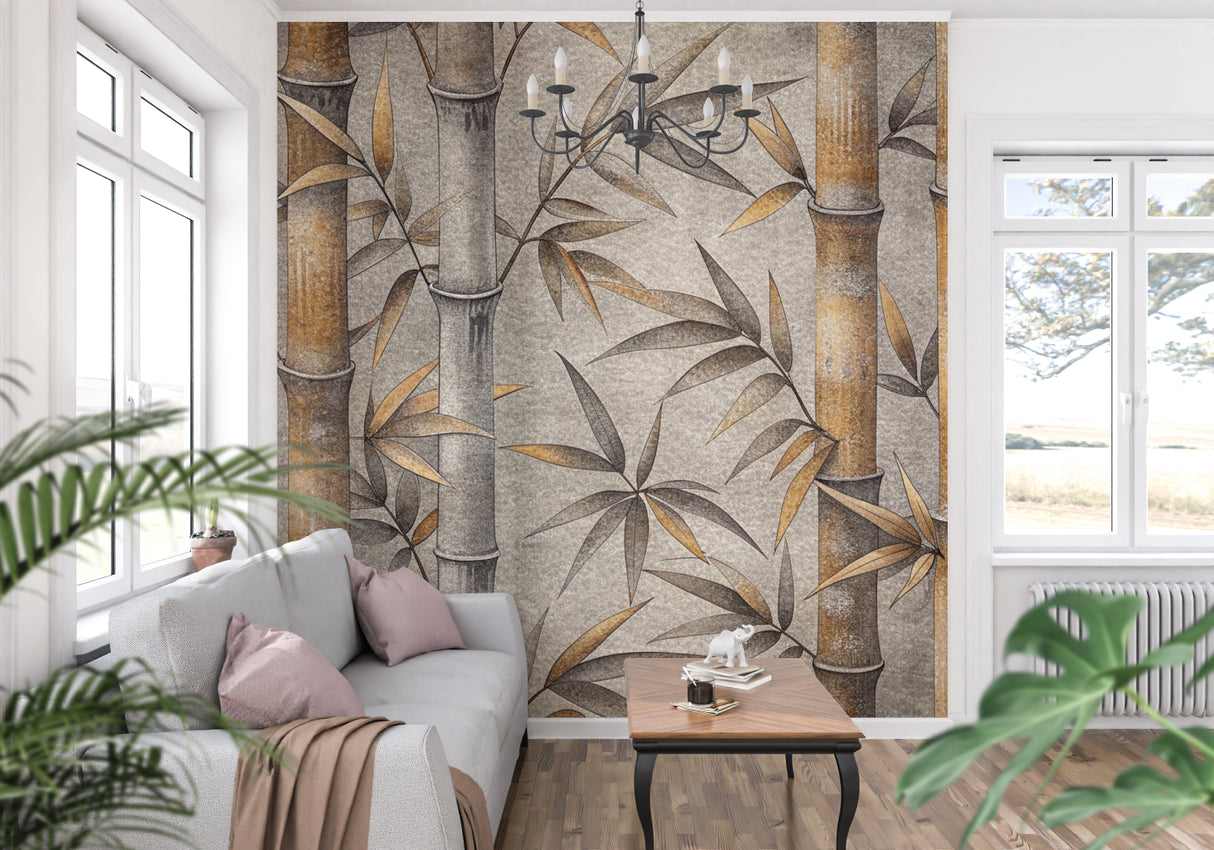 Vintage bamboo pattern making statement in entrance hall