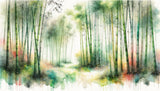 Watercolor bamboo forest design file showing detailed bamboo stalks and misty background pattern