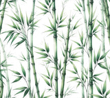Green bamboo stems design file showing detailed watercolor pattern and natural textures